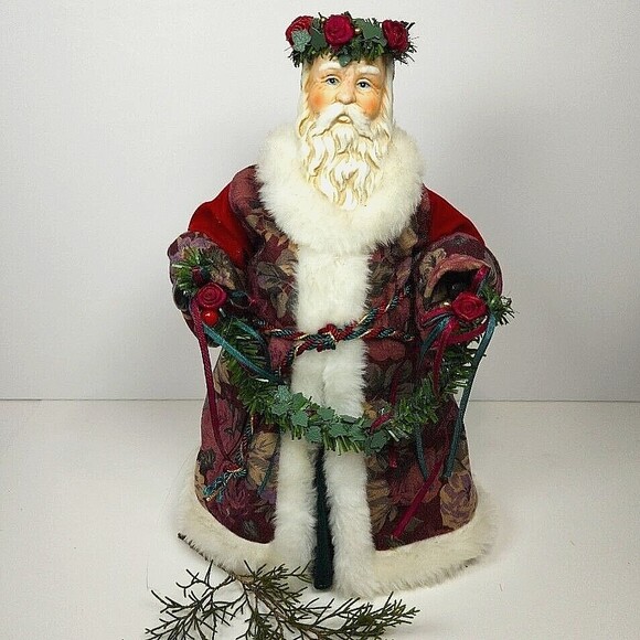 Vintage Santa Claus Tree Topper St. Nicholas Ceramic Head 12 in. Tall - Picture 1 of 8